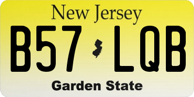 NJ license plate B57LQB