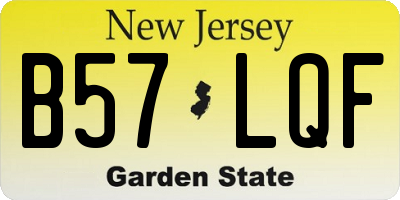 NJ license plate B57LQF