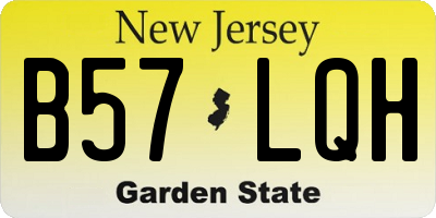 NJ license plate B57LQH