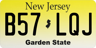 NJ license plate B57LQJ
