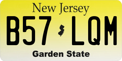 NJ license plate B57LQM