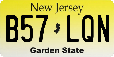 NJ license plate B57LQN