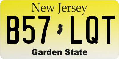 NJ license plate B57LQT