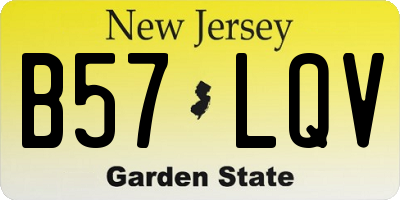 NJ license plate B57LQV