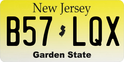 NJ license plate B57LQX