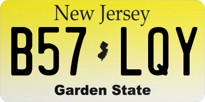 NJ license plate B57LQY