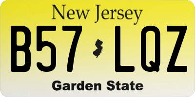 NJ license plate B57LQZ