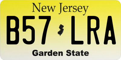 NJ license plate B57LRA