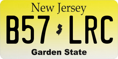NJ license plate B57LRC