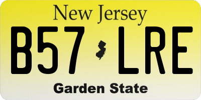 NJ license plate B57LRE