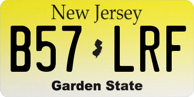 NJ license plate B57LRF