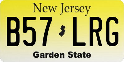 NJ license plate B57LRG