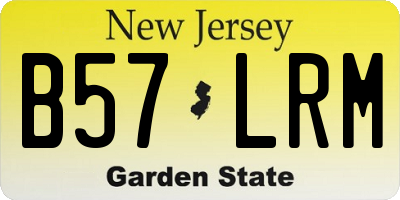 NJ license plate B57LRM
