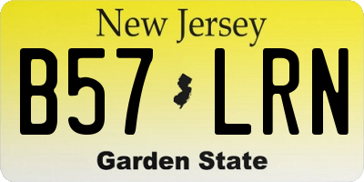 NJ license plate B57LRN