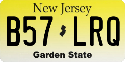 NJ license plate B57LRQ