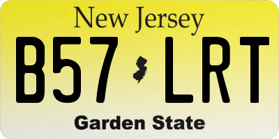 NJ license plate B57LRT