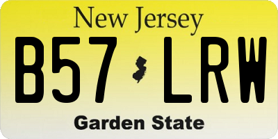 NJ license plate B57LRW
