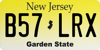 NJ license plate B57LRX