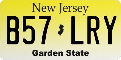 NJ license plate B57LRY