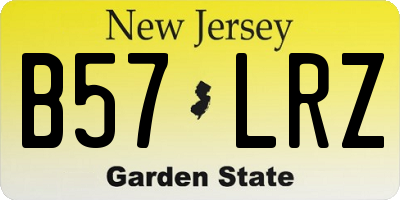 NJ license plate B57LRZ