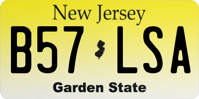 NJ license plate B57LSA
