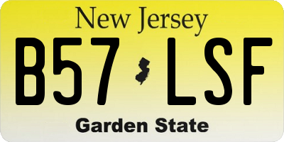NJ license plate B57LSF