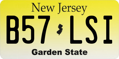 NJ license plate B57LSI