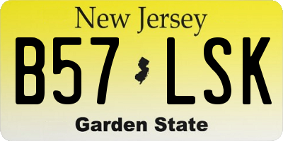 NJ license plate B57LSK
