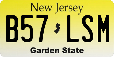 NJ license plate B57LSM