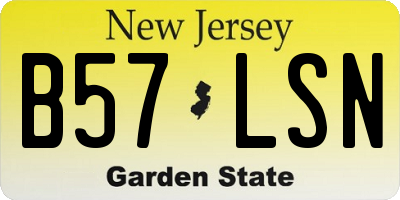 NJ license plate B57LSN