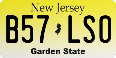 NJ license plate B57LSO