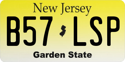 NJ license plate B57LSP