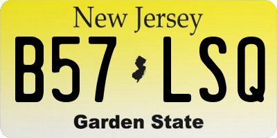 NJ license plate B57LSQ
