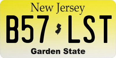 NJ license plate B57LST