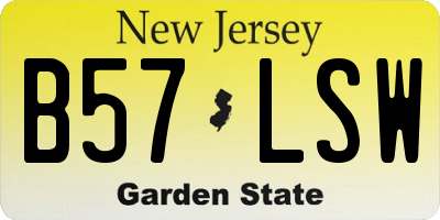 NJ license plate B57LSW