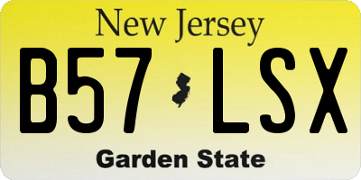 NJ license plate B57LSX