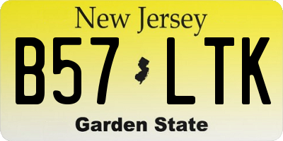 NJ license plate B57LTK