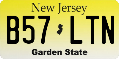 NJ license plate B57LTN