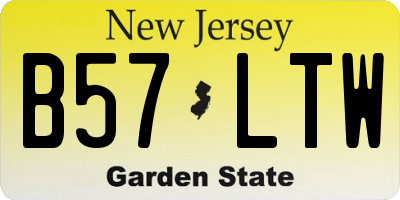 NJ license plate B57LTW
