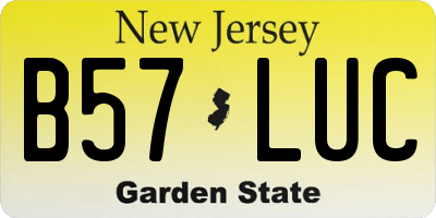 NJ license plate B57LUC