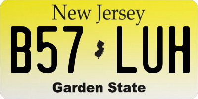 NJ license plate B57LUH