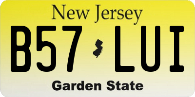 NJ license plate B57LUI