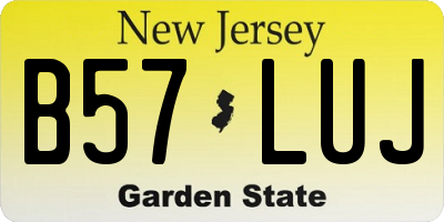 NJ license plate B57LUJ
