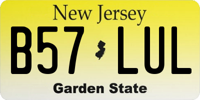 NJ license plate B57LUL
