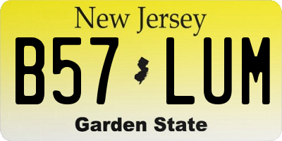 NJ license plate B57LUM