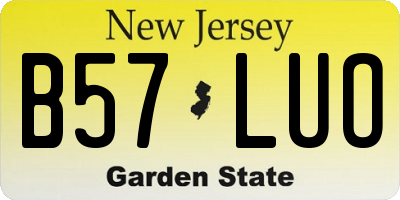 NJ license plate B57LUO