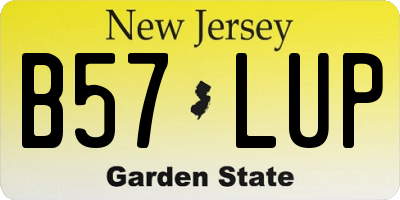 NJ license plate B57LUP