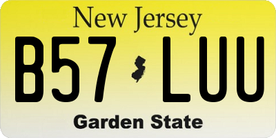 NJ license plate B57LUU