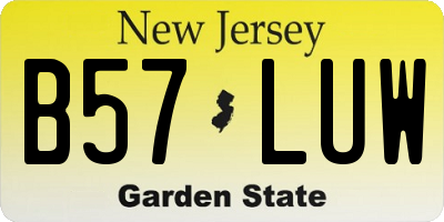 NJ license plate B57LUW