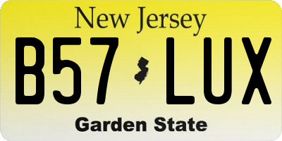 NJ license plate B57LUX